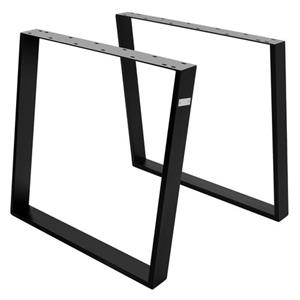 Ml-design - 2er Set Tischkufen 80GRAD Neigung, 75x72 cm, Schwarz, aus Stahl