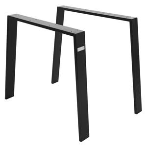 2er Set Tischbeine Loft, 90x72 cm, Profil 8x2 cm, Schwarz, aus Stahl - Ml-design