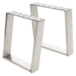 ML-DESIGN Tischbein Tischkufen Möbelkufen Tischgestell Tischuntergestell Möbelfüße, 2er Set 80GRAD Neigung 40x43cm Silber Schräg Metall Edelstahl