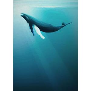 Komar Fotobehang Artsy Humpback Whale Blauw - 610841