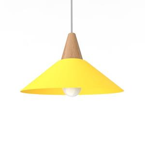 LUMICOM Funnel Hanglamp, 1x E27, Metaal, Geel, D.25cm