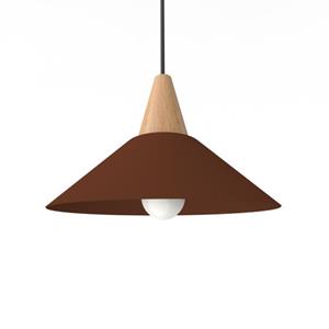 LUMICOM Funnel Hanglamp, 1x E27, Metaal, Bruin Corten, D.25cm
