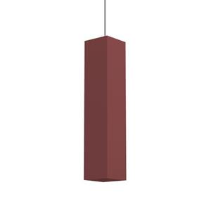LUMICOM Cube Hanglamp, 1x Gu10, Metaal, Rood Cowhide, H30cm