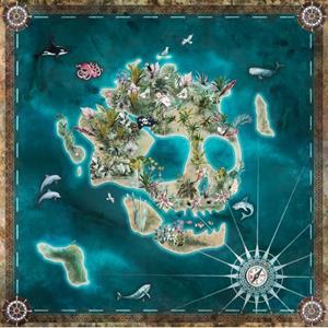 Komar Fotobehang Skull Island Blauw - 610842 - 250 X 250 Cm