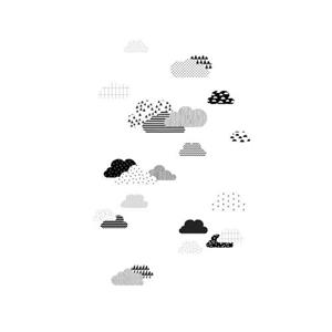 ESTAhome Fotobehang Wolken Zwart Wit - 158922 - 150 X 279 Cm