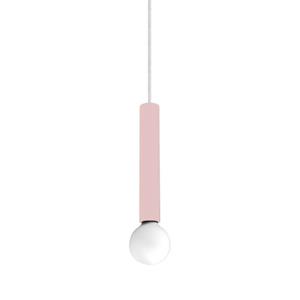 LUMICOM Puro Hanglamp, 1x E27, Metaal, Roos, D.4cm H.30cm