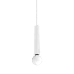 LUMICOM Puro Hanglamp, 1x E27, Metaal, Wit Mat, D.4cm H.30cm