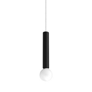 LUMICOM Puro Hanglamp, 1x E27, Metaal, Zwart Mat, D.4cm H.30cm