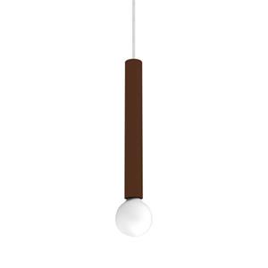 LUMICOM Puro Hanglamp, 1x E27, Metaal, Bruin Corten, D.4cm H.40cm