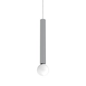 LUMICOM Puro Hanglamp, 1x E27, Metaal, Grijs, D.4cm H.40cm