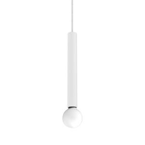 LUMICOM Puro Hanglamp, 1x E27, Metaal, Wit Mat, D.4cm H.40cm