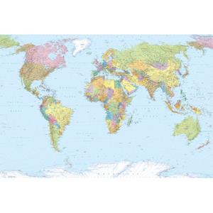 Komar Fotobehang World Map Multicolor - 611132 - 368 X 248 Cm