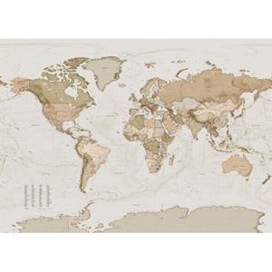 Komar Fotobehang Earth Map Beige - 611638 - 350 X 250 Cm