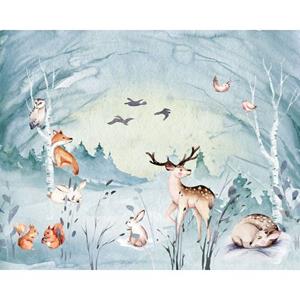 Komar Fotobehang Animal Sleepover Blauw - 610860 - 350 X 280 Cm