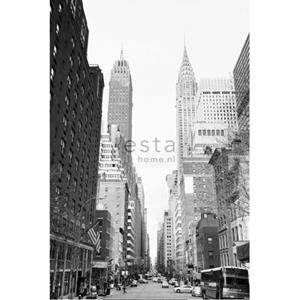 ESTAhome Fotobehang New York Street View Zwart En Wit - 157706