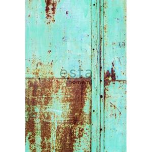 ESTAhome Fotobehang Metaal-look Turquoise En Bruin - 158207