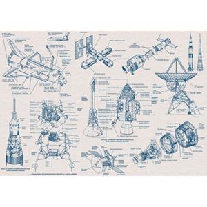 Komar Fotobehang Spacecraft Architecture Blauw En Grijs - 610865