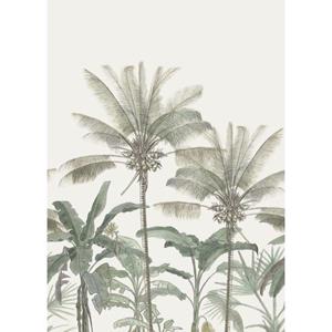 ESTAhome Fotobehang Palmbomen Lichtbeige En Vergrijsd Groen