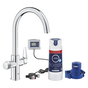 Grohe Blue pure baucurve C-uitloop ultrasafe filter starterkit chroom 30582000