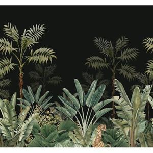 ESTAhome Fotobehang Jungle-motief Zwart En Vergrijsd Groen