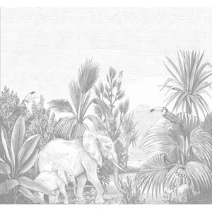 ESTAhome Fotobehang Jungle-motief Grijs - 159061 - 3 X 2,79 M