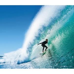 ESTAhome Fotobehang Surfer Blauw En Zeegroen - 158852