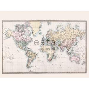 ESTAhome Fotobehang Vintage Map Of The World