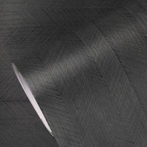 Daka Deco Zelfklevend Behang - Vinyl - Zwart - Visgraat - 60cmx10m