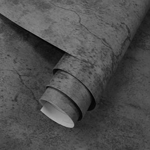 Daka Deco Zelfklevend Behang - Pvc - Betonlook - Cemento Grigio Scuro - 122cmx10m