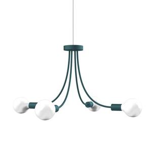 LUMICOM Classic Plafondlamp, 4xe27, Metaal, Mediterraan Blauw, D.60cm