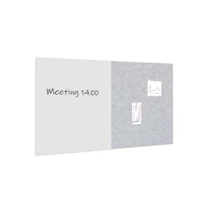 IVOL Whiteboard / Prikbord Pakket 100x200 Cm - 1 Whiteboard + 1 Akoestisch Paneel - Lichtgrijs