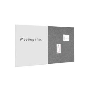 IVOL Whiteboard / Prikbord Pakket 100x200 Cm - 1 Whiteboard + 1 Akoestisch Paneel - Grijs