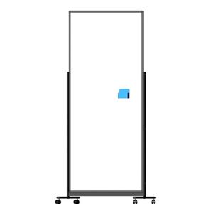 IVOL Verrijdbare Scheidingswand Whiteboard - Dubbelzijdig Magnetisch - 200x90 Cm - Zwart