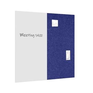 IVOL Whiteboard / Prikbord Pakket 200x200 Cm - 1 Whiteboard + 2 Akoestische Panelen - Donkerblauw