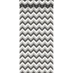 ESTAhome Behang Zigzag Motief Zwart En Grijs - 138138