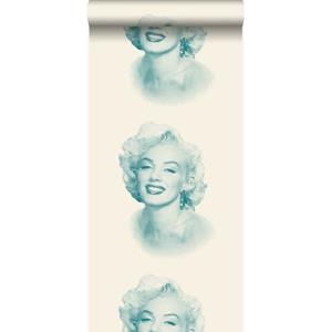 Origin Wallcoverings Behang Marilyn Monroe Wit En Turquoise