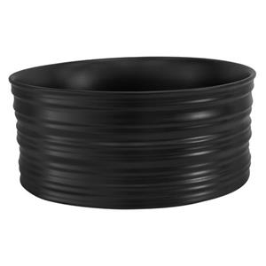 Waschbecken Rundform ohne Überlauf Ø 41x18 cm Schwarz aus Keramik ML-Design