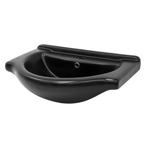 Waschbecken Ovalform mit Überlauf 67,5x51,5x21,5 cm Schwarz matt aus Keramik ML-Design