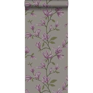 Origin Wallcoverings Behang Magnolia Taupe En Aubergine Paars