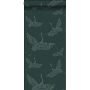 Origin Wallcoverings Behang Kraanvogels Petrolblauw - 347759