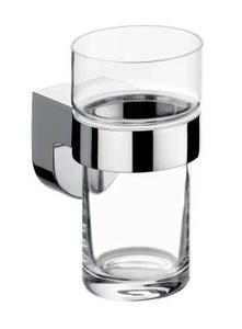 Emco Mundo glashouder inclusief glas 11,5 x 6,4 x 9,2 cm, chroom