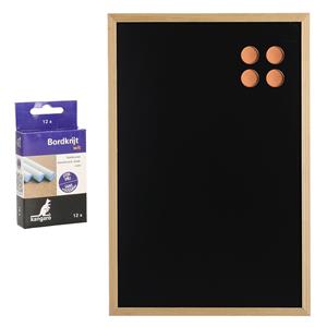 Zeller Krijtbord/schoolbord met magneten en 12x krijtjes - x 60 cm -
