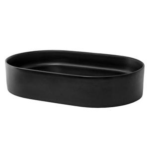 Waschbecken Ovalform ohne Überlauf 61x39,5x12,5 cm Schwarz aus Keramik ML-Design
