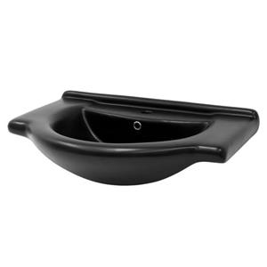 Waschbecken Ovalform mit Überlauf 77x50,5x22,5 cm Schwarz matt aus Keramik ML-Design