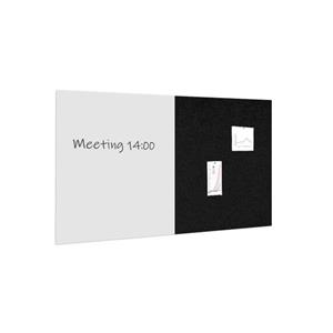 IVOL Whiteboard / Prikbord Pakket 100x200 Cm - 1 Whiteboard + 1 Akoestisch Paneel - Zwart