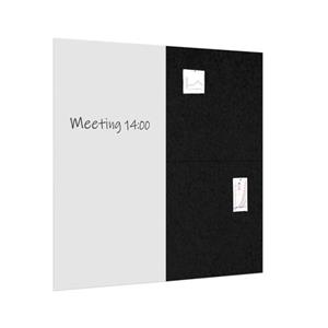 IVOL Whiteboard / Prikbord Pakket 200x200 Cm - 1 Whiteboard + 2 Akoestische Panelen - Zwart