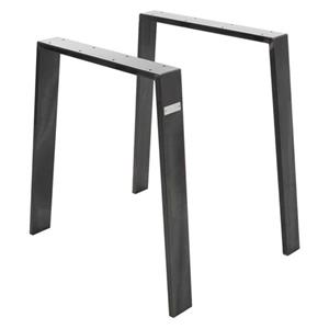 2er Set Tischbeine Loft, 75x72 cm, Profil 8x2 cm, Industrial, aus Stahl - Ml-design