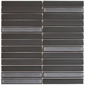 The Mosaic Factory Sevilla wandtegel - 29.6x29.9cm - Rechthoek - Porselein Carbon Shades of Gray- Mat & Glans SEF-OH-MIX-1