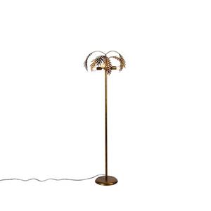 QAZQA Vintage Vloerlamp Goud 3-lichts - Botanica