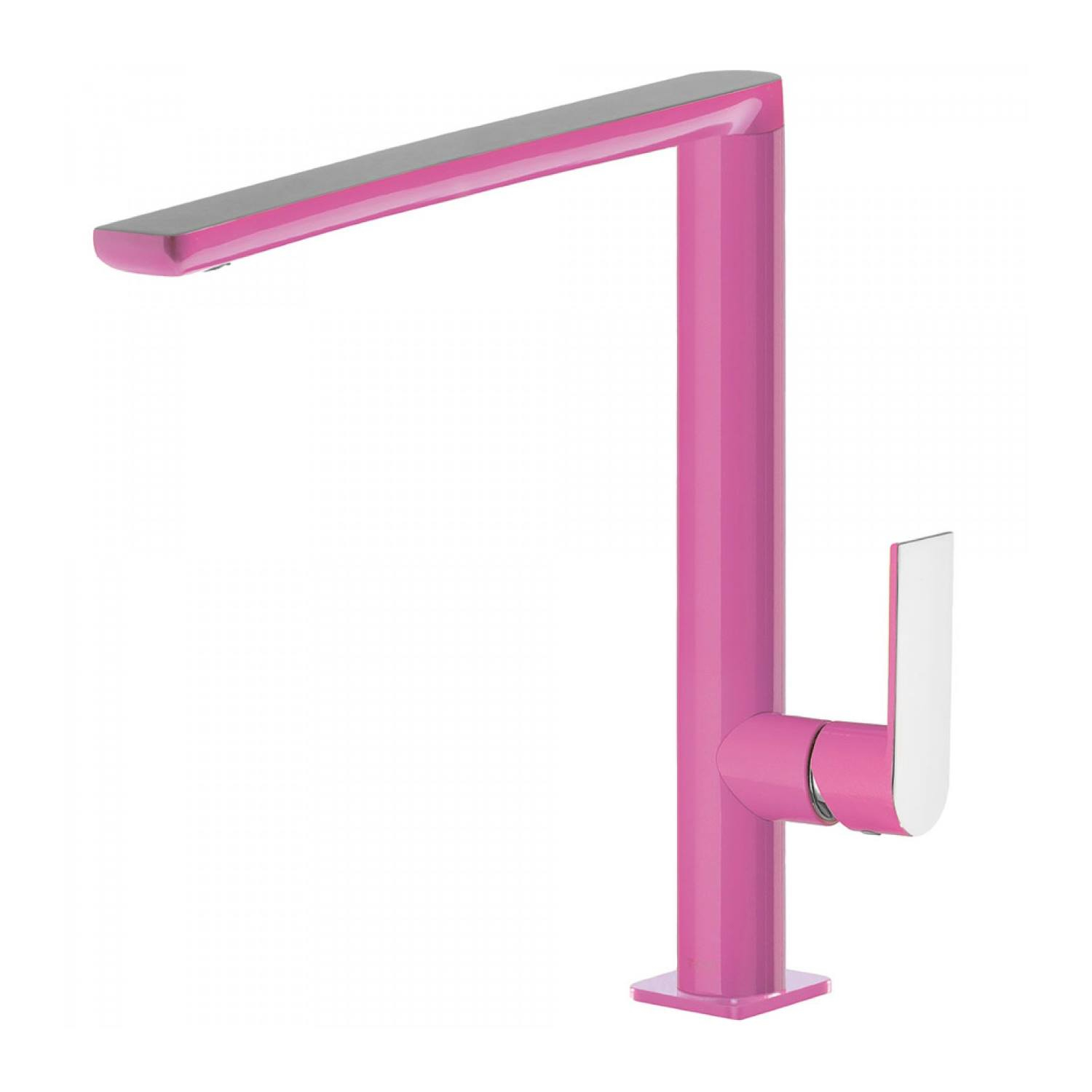 Wastafelmengkraan Tres Loft Colors 1-hendel Uitloop Recht 28.7 cm Rond Fuchsia Chroom